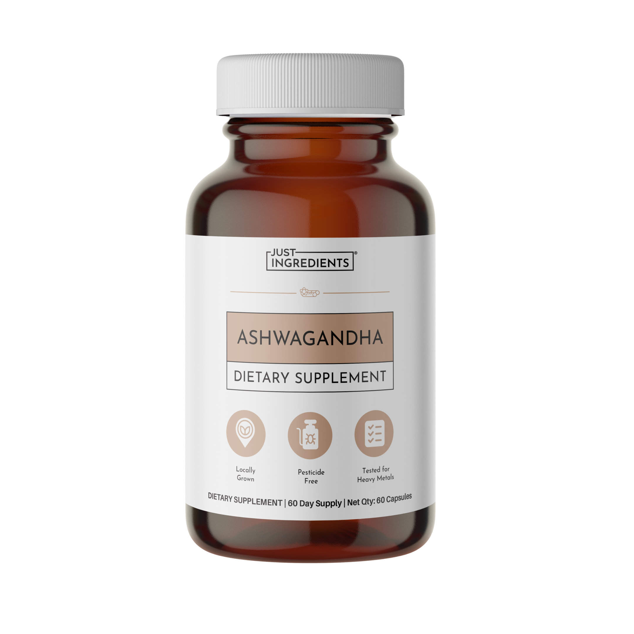 Organic Ashwagandha Capsules, 60 Count — 100% Organic Root Extract