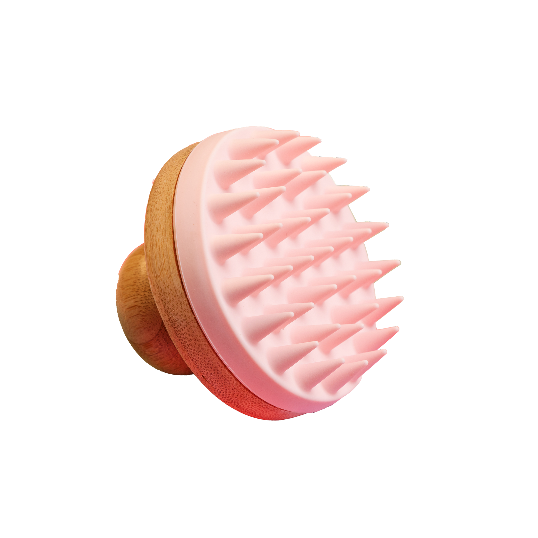 Silicone Scalp Scrubber with Wooden Handle