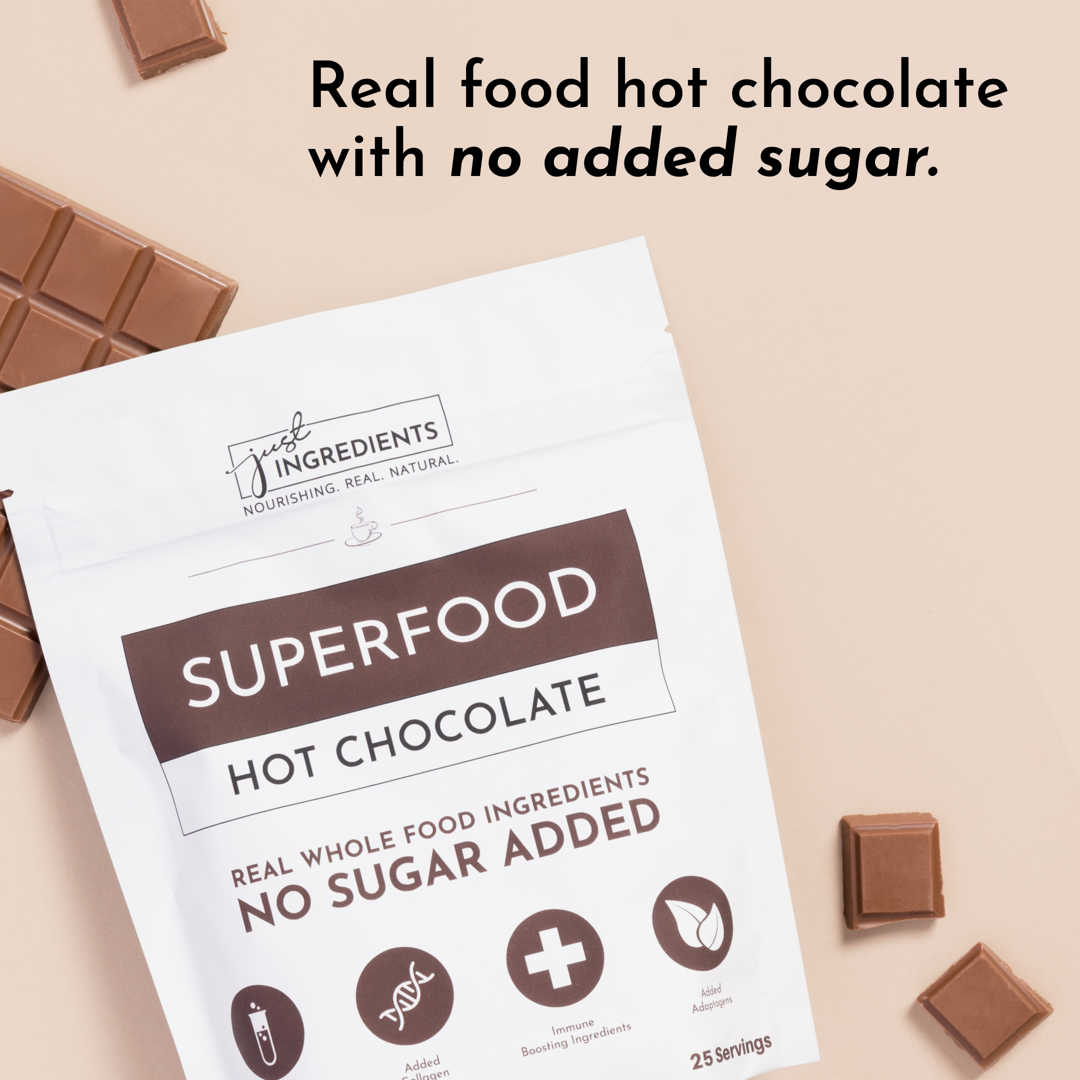 Superfood Hot Chocolate Mix with Adaptogens & Collagen