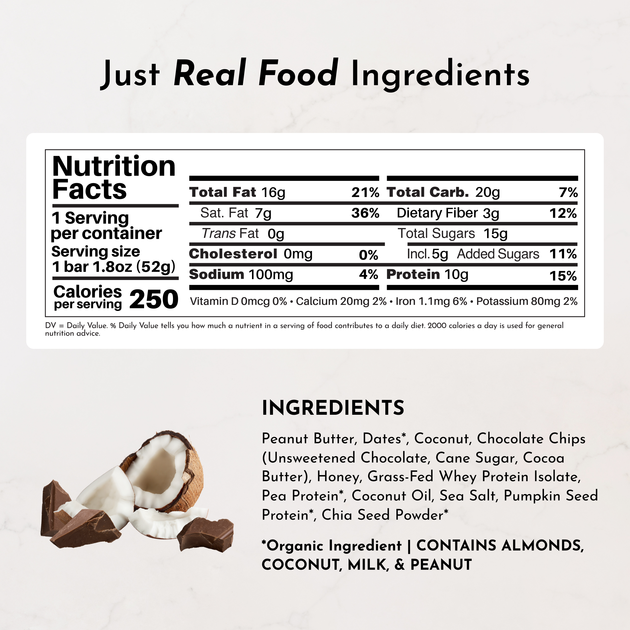 Protein Snack Bar - Coconut Chocolate Chip (12-pack)