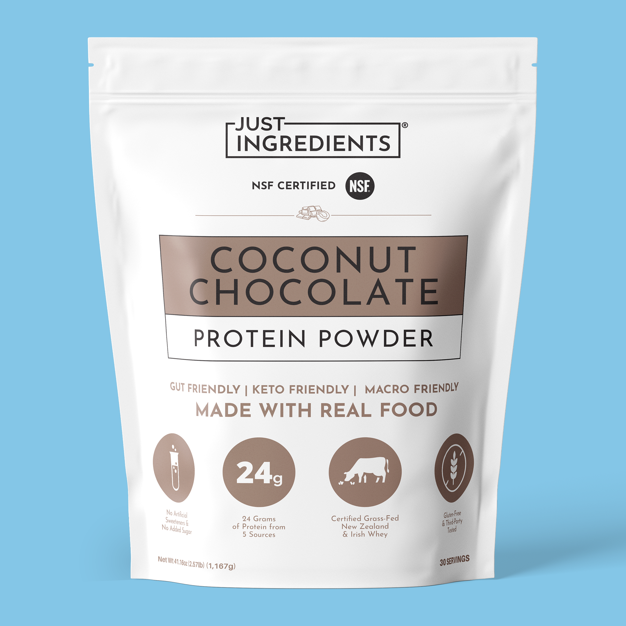 Coconut Chocolate Protein Powder - 24g Protein, Grass-Fed Whey Blend