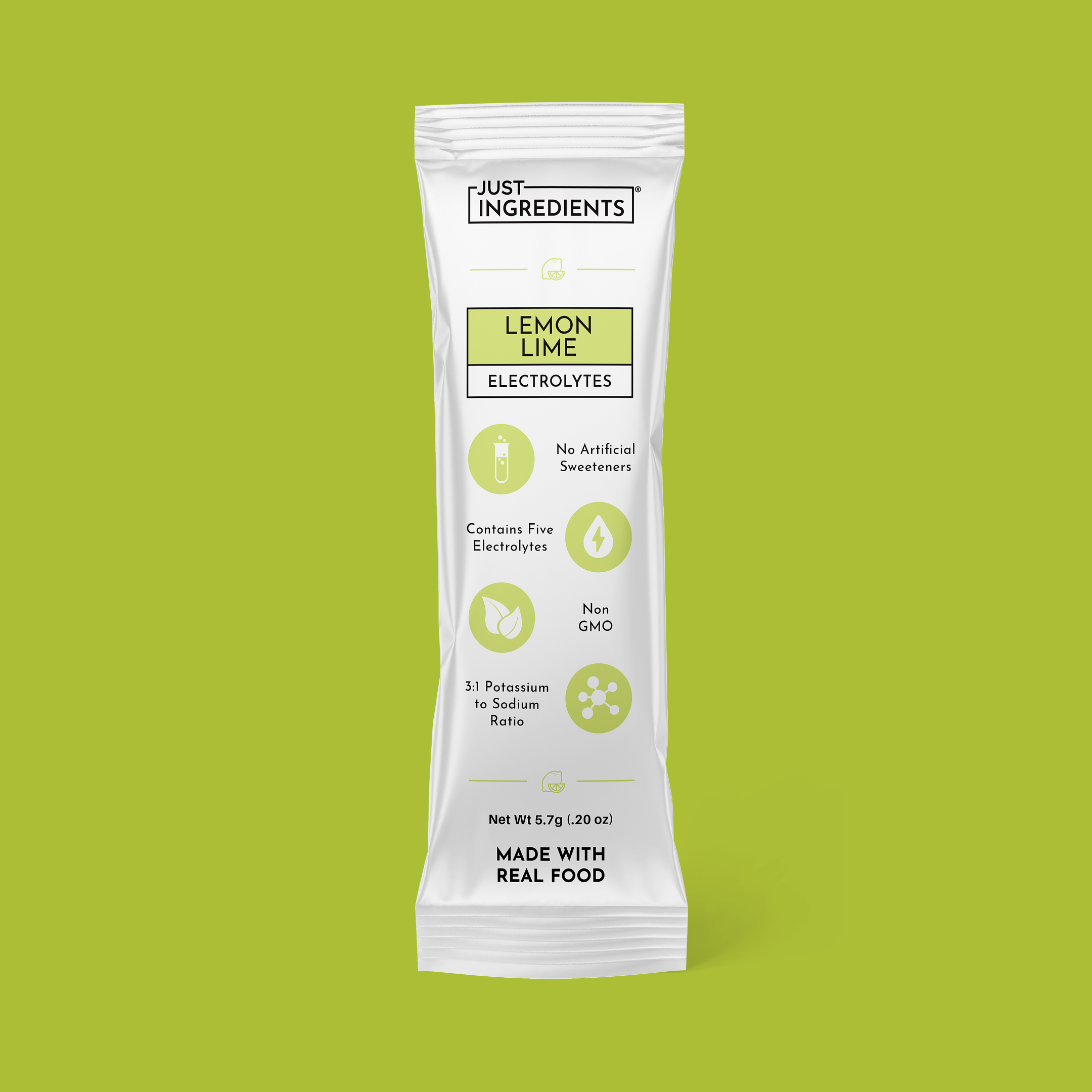 Lemon Lime Electrolytes Stick - Single-Serve Real Fruit Hydration