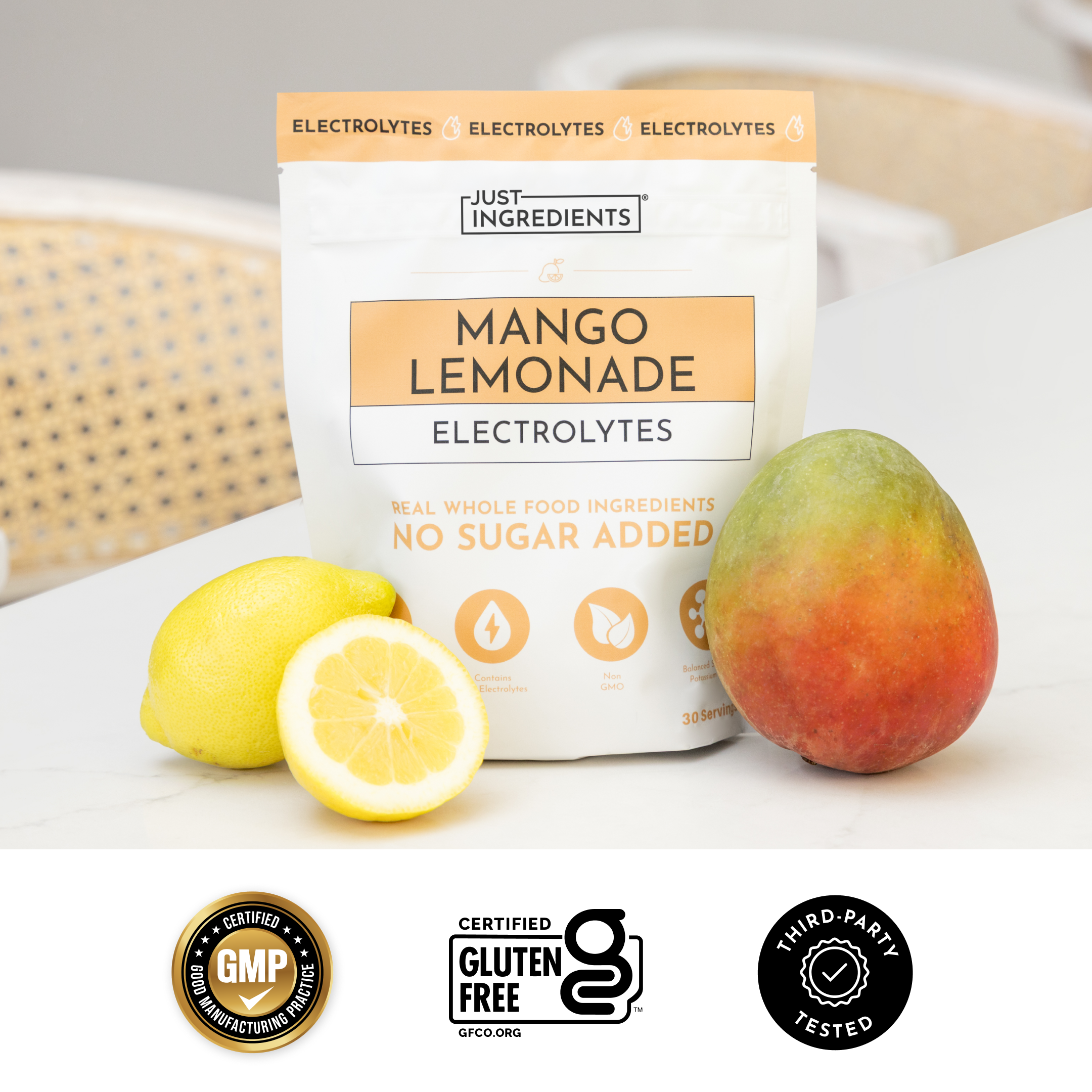 Mango Lemonade Electrolytes, 30 Servings, No Added Sugar