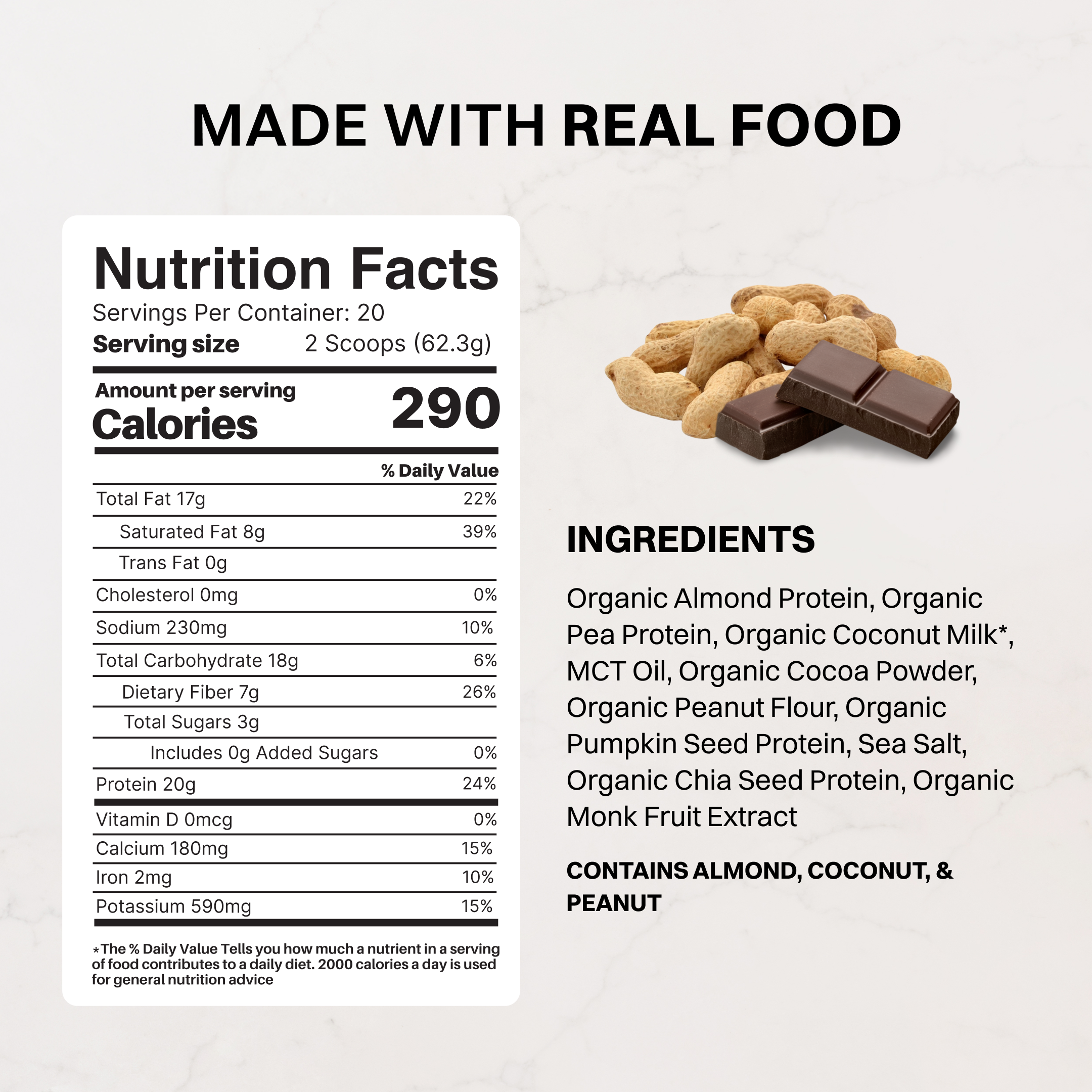 Vegan Peanut Butter Chocolate Protein Powder