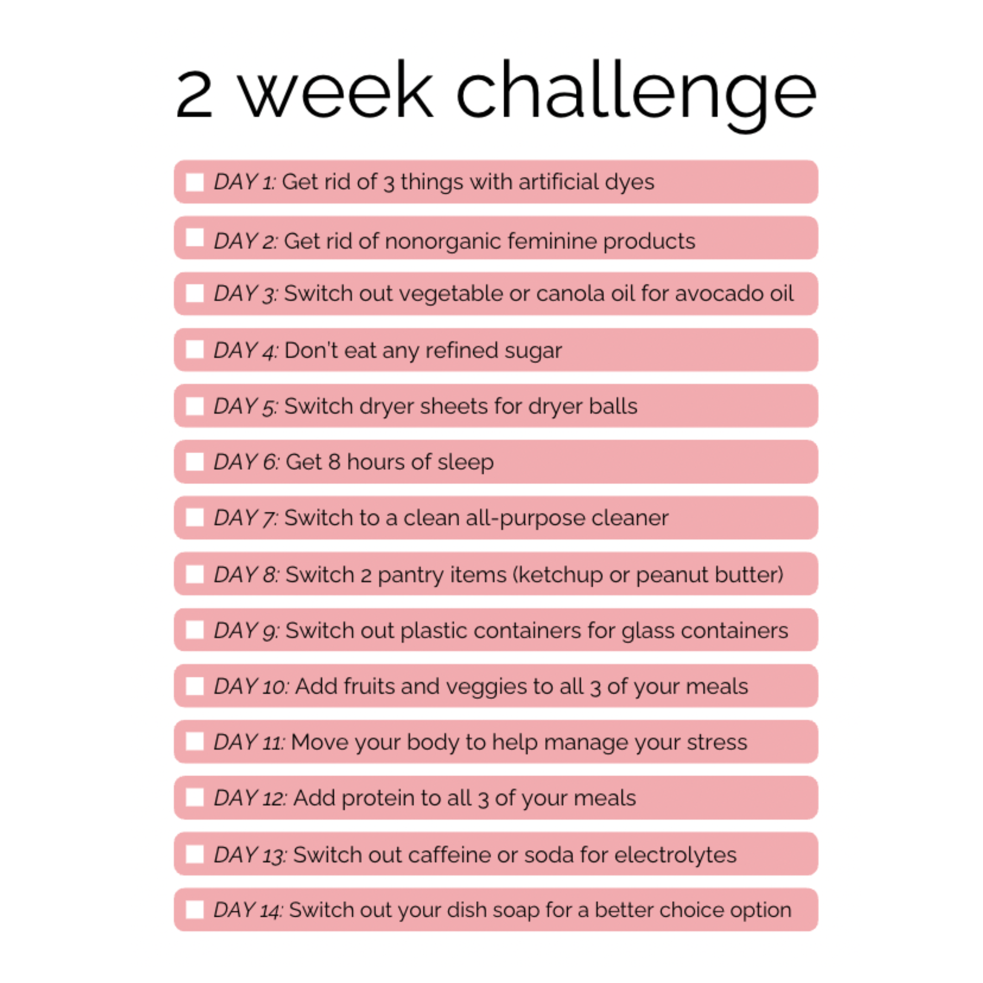 2 Week Product Swap Challenge